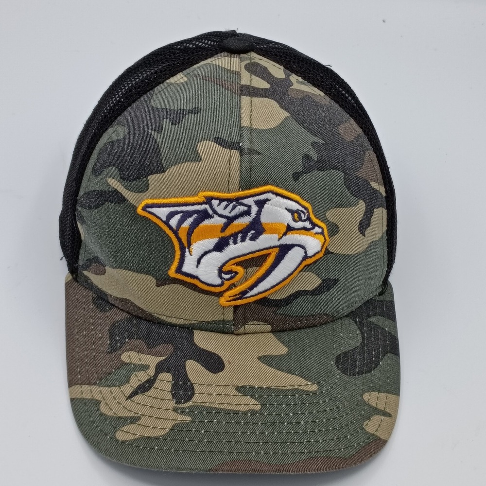 Adidas Mens Nashville Predators Camo OSFA Snapback Trucker Hat